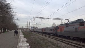 «По побережью Каспийского моря» ЭП1П-050 с пассажирским поездом №374 Тюмень - Дербент