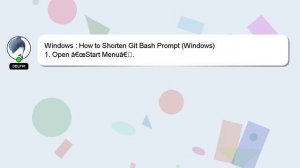 Windows : How to Shorten Git Bash Prompt (Windows)