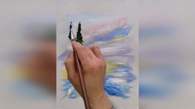 КАК НАРИСОВАТЬ ЗИМНИЙ ПЕЙЗАЖ АКРИЛОМ смотреть онлайн