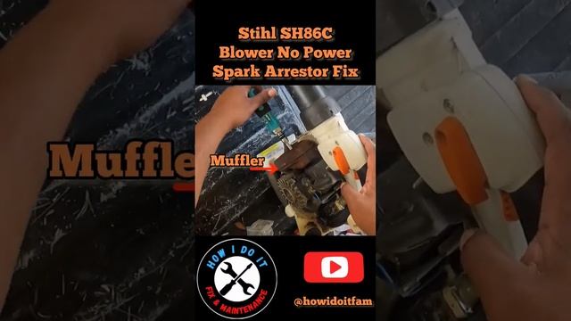 Stihl SH86C blower spark arrestor fix #stihl #blowermotor #smallenginerepair