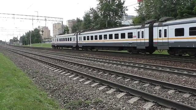 Электропоезд ЭП2Д-0157 (ЦППК) пригородный поезд №6107 Голутвин - Москва.