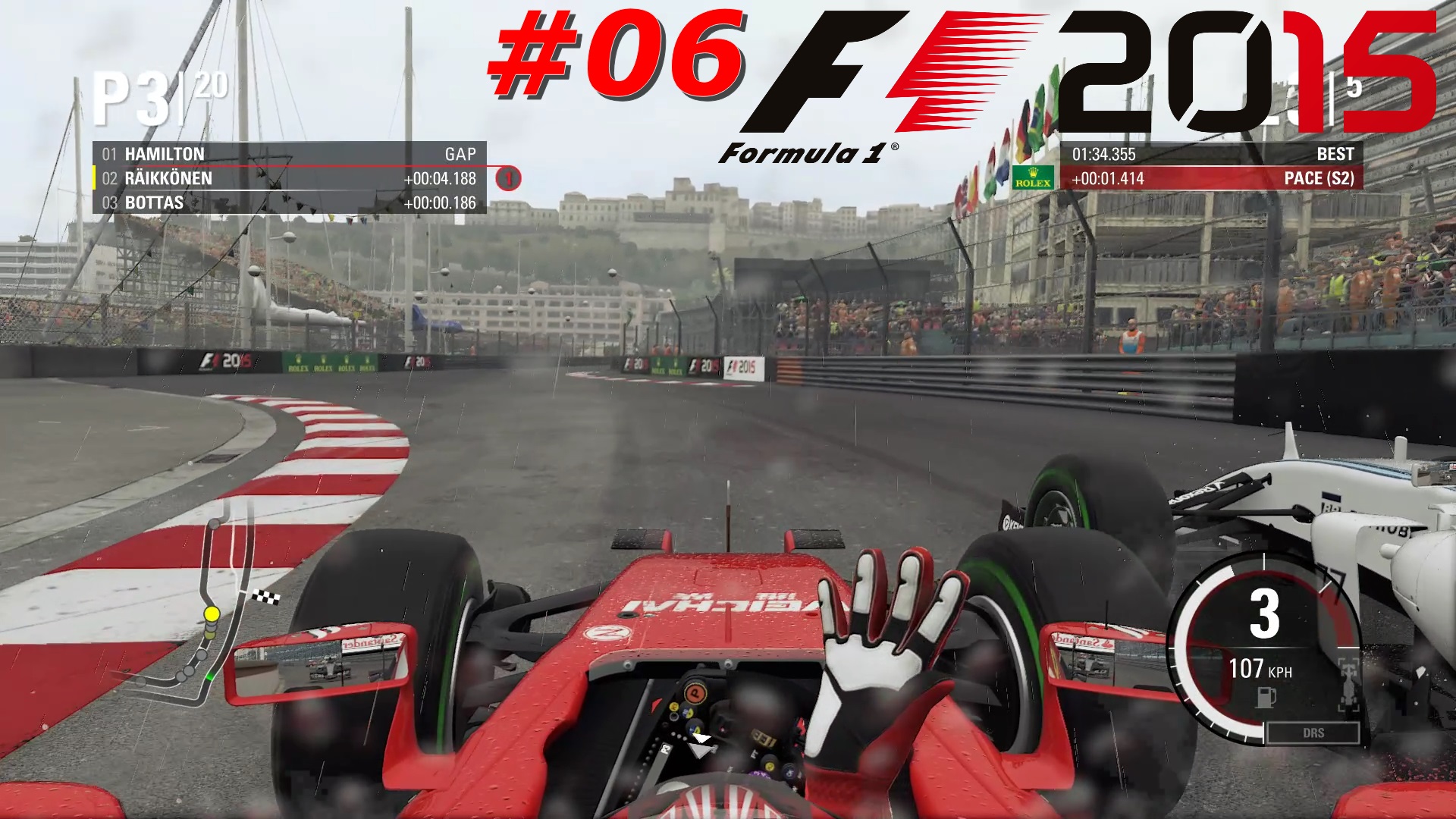 Scuderia Ferrari - #06 Monaco - Удар об ограждение и прокол колеса | F1 2015 | Logitech G29