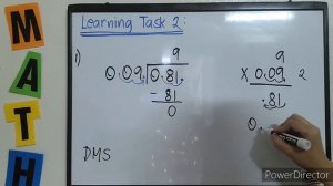 TAGALOG: Division of Decimal Numbers and Whole Numbers, Learning Tasks 1,2,3,4 #TeacherA