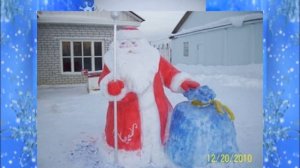 Делаем снежные фигуры Дед Мороз и Снегурочка из снега