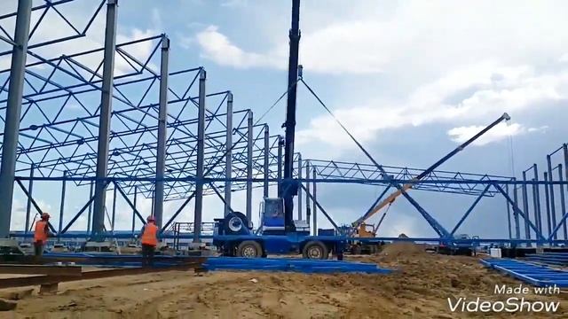 Kobelco RK-70M. Building a large warehouse смотреть онлайн