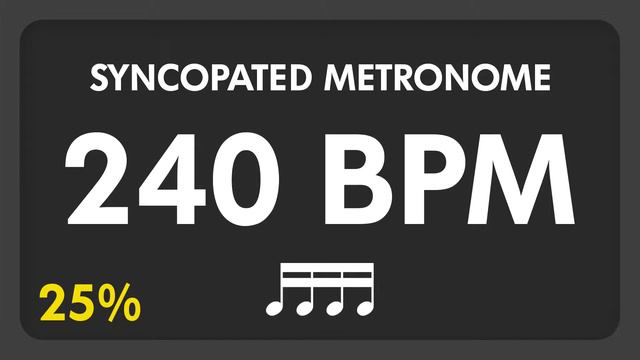240 BPM - Syncopated Metronome - 16th Notes (25%) смотреть онлайн