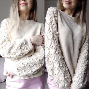 СТИЛЬНЫЙ ДЖЕМПЕР КРАСИВЫМ ЯПОНСКИМ УЗОРОМ // Обзор. Как вязала