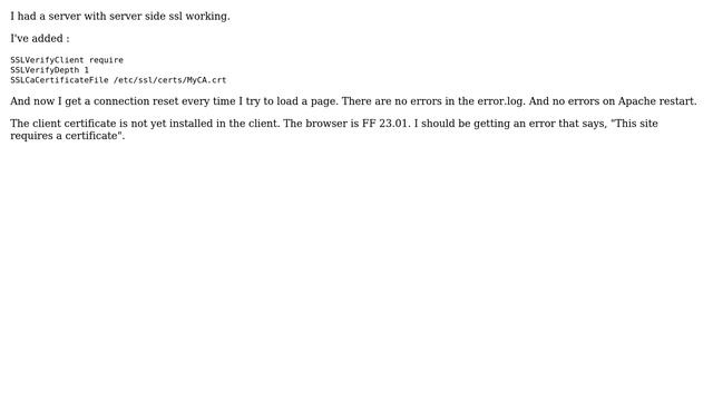 The connection was reset with client SSL verification смотреть онлайн