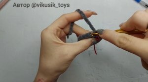 Вяжем за задние полупетли предыдущего ряда. Амигуруми. Вязание крючком.