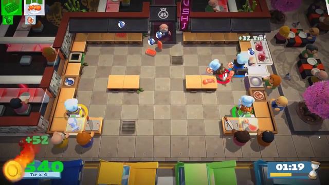 Overcooked 2 Level 1-1 4 Stars 4 Player Co-op (Completed) смотреть онлайн