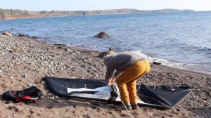 Sky Tent Sauna Setup on Lake Superior