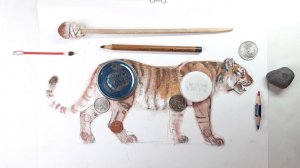 Простое рисование тигра. A simple drawing of a tiger.