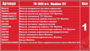Фильтра для ТО Manitou MLT-X 737 130 PS D с двигателем Deutz