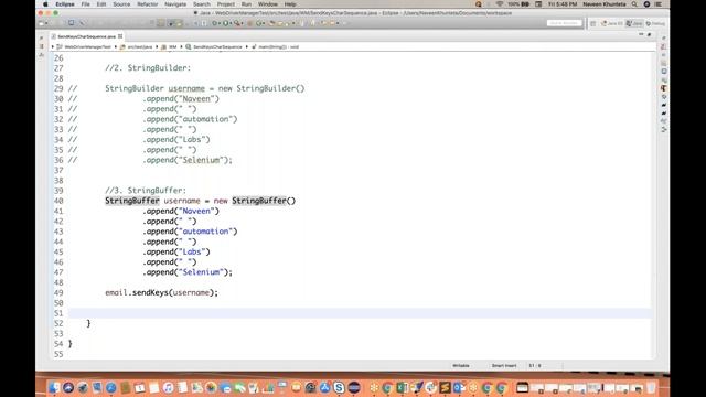 Different ways of entering Character Sequence using SendKeys in Selenium