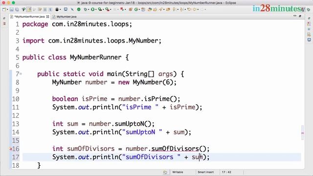 Java For Loop Tutorial - 3 - Exercise - Sum Upto N Numbers and Sum of Divisors смотреть онлайн