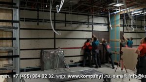 Пример монтажа интерьерных HPL-панелей Greenlam на клеевую монтажную систему GS+