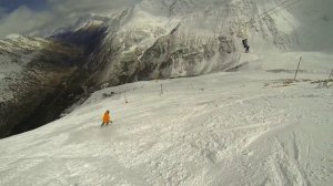 Чегет спуск на лыжах 24.04.2017