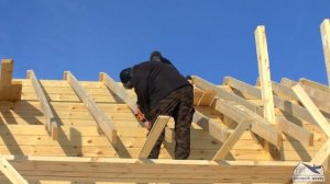 Монтаж стропил на доме из бруса г. Лабытнанги