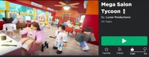 Mega Salon Tycoon|Roblox game