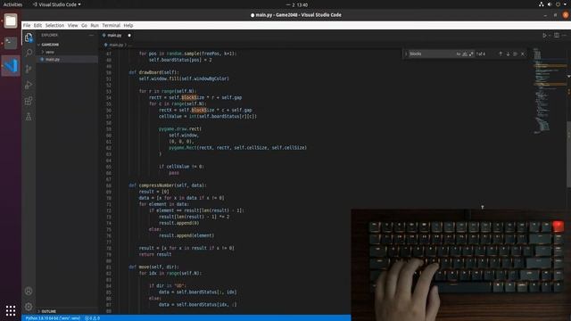 [ASMR Programming] - Irresponsible tutorial Build 2048 Game with Pygame -  No Talking