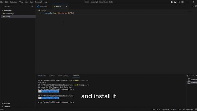 How to run javascript program in Visual Studio Code! Windows 11/10 | Setup Javascript with VSC