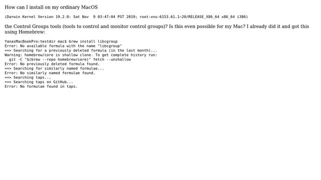 Unix & Linux: How to install cgroups on Mac OS? смотреть онлайн