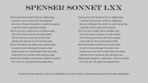 Poetry: Edmund Spenser Amoretti Sonnet 70 - Modernised English with Notes