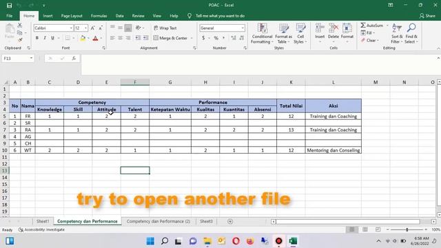 Excel blank when opening file