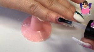 UV Gel Nails - left hand with 3d bow