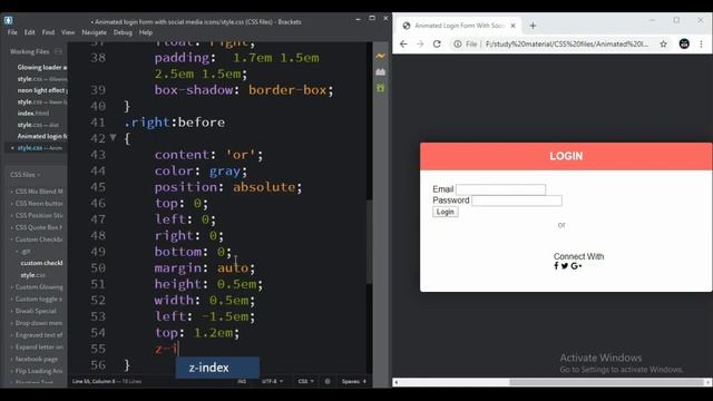 Animated Login Form With Social Media Icons || HTML5 & CSS3 || Full Tutorial