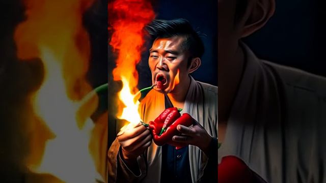 Китаец ест острый перец (не советую) | ИИ анимация