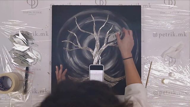 Зеркальная интерьерная картина Дарьи Петрик. Съемка Мастер-класса.