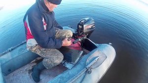Холодный пуск мотора Hidea мощностью 9,9(15л).