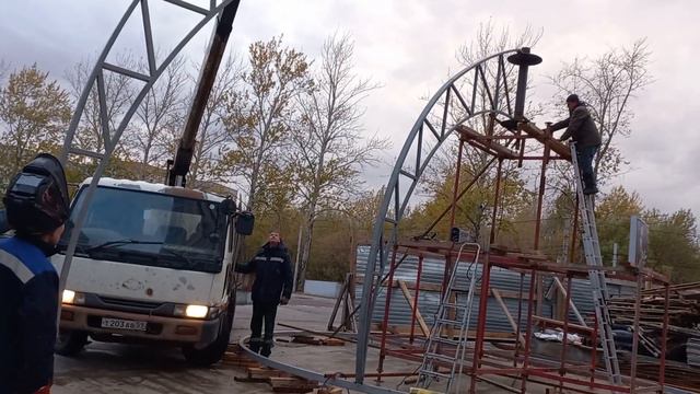 Строительство Краевой Соборной мечети г.Перми ( сборка купола) смотреть онлайн