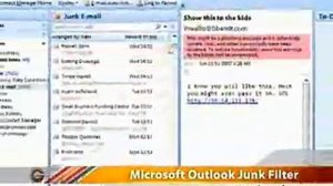 Microsoft Outlook 2007. Junk filter.
