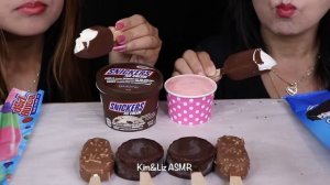 ASMR ICE CREAM PARTY! RAINBOW NERDS BOMB POP, SNICKERS ICE CREAM, MAGNUM ICE CREAM BARS, OREO BAR 먹