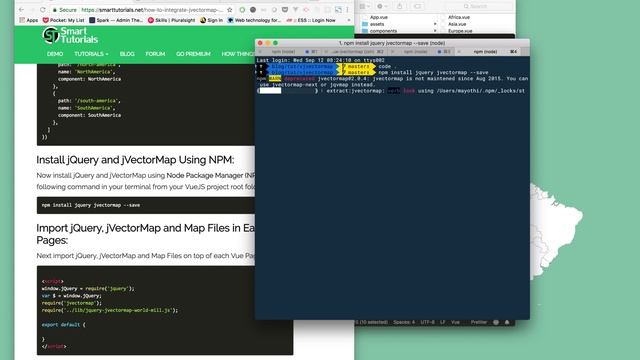 How to Integrate jVectorMap With VueJs Using VueCli, jQuery