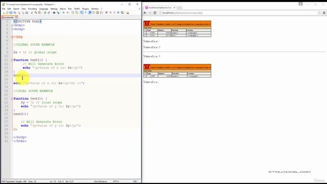 Variables Scope in PHP | Episode 06 | Complete Crash Course
