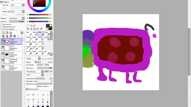 Рисую в PaintTool Sai с Лизой смотреть онлайн