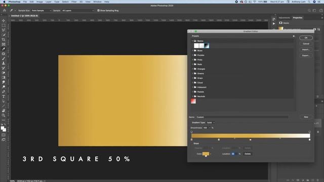 How To Create A Gold Coloured Gradient Photoshop 2020 Tutorial