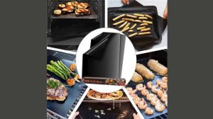 3 шт. антипригарный гриль для барбекю коврик 40*33 см коврик для выпечки черный лист для