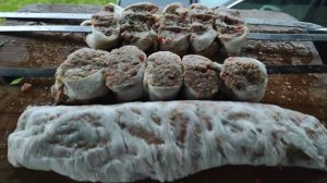 Не обычный рецепт люля кебаб в бараньей сетке на мангале |Мировой закусон