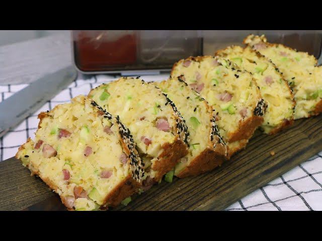 Хлеб с кабачком и ветчиной