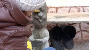 Заяц из цемента.hare rabbit made of cement.lebre de cimento