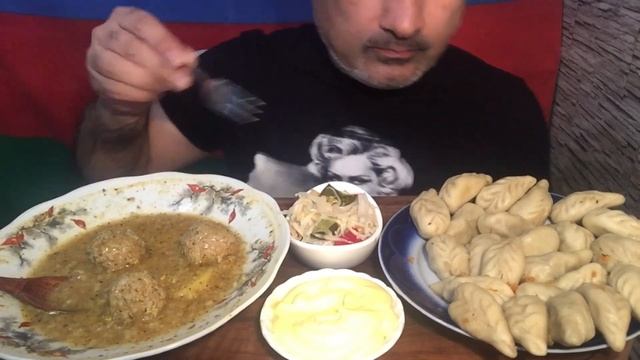 ASMR | MUKBANG | Kyufta Bozbash & Gyurza ? | Azerbaijani National Cuisine | Pickled Vegetables ??