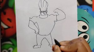 Drawing and Colouring Johnny Bravo  || The Kids Place