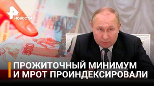 Путин: МРОТ и прожиточный минимум будут увеличены на 10% с 1 июня / РЕН Новости