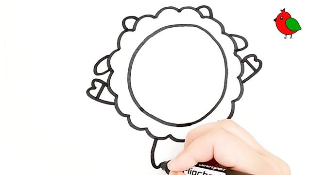 Как нарисовать Барашка из Малышариков / Рисунки и раскраски малышам / Мультик раскраска для детей смотреть онлайн