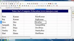 Concatenate Two Name Using Function In LibreOffice Calc