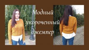 МОДНЫЙ УКОРОЧЕННЫЙ ДЖЕМПЕР С КРАСИВЫМ УЗОРОМ!!!Часть1